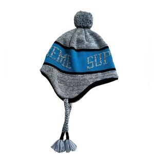 Supreme Men’s Heathered Earflap Beanie Gray & Blue